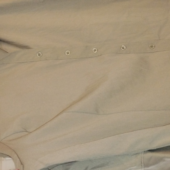 Fred David Woman's Stretchy Light Green Button Down Quarter Sleeve Blouse, 3X - Picture 2 of 8